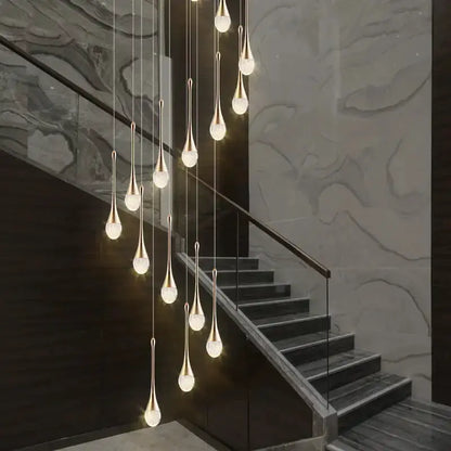 Chandelier Decorbites modern gold LED crystal cascading teardrop pendant dining room light on Tampa Home & Garden Store