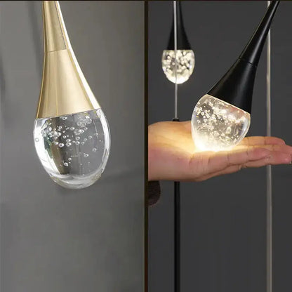 Modern gold LED crystal chandelier cascading pendants, Decorbites two pendant lights on Tampa Home & Garden Store