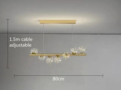 Chandelier modern gold LED glass spheres pendant light Decorbites, 1.5m adjustable cable on Tampa Home & Garden Store