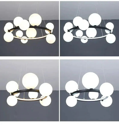 Modern black clear glass bubble LED chandelier by Decorbites for dining room on Tampa Home & Garden Store