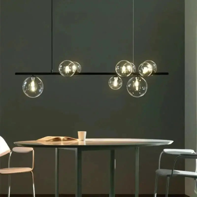 Chandelier modern black clear glass bubble LED with multiple bulbs Decorbites on Tampa Home & Garden Store