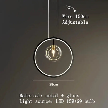 Chandelier Modern black circular glass bubble LED pendant, 28cm dia, Decorbites on Tampa Home & Garden Store