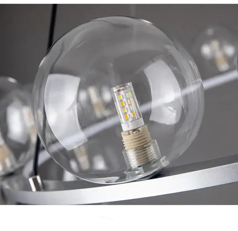 Chandelier Decorbites clear glass bubble LED bulb with metal base dining room light on Tampa Home & Garden Store