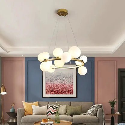 Chandelier Decorbites modern clear glass bubble LED chandelier with gold ring on Tampa Home & Garden Store