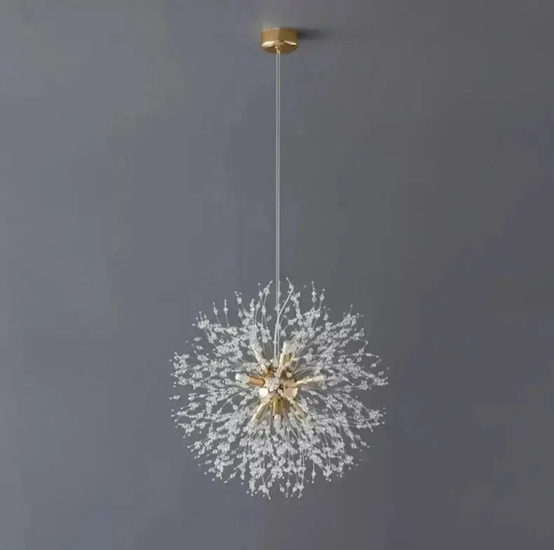 Chandelier Decorbites modern gold branch LED pendant with crystal starburst design on Tampa Home & Garden Store