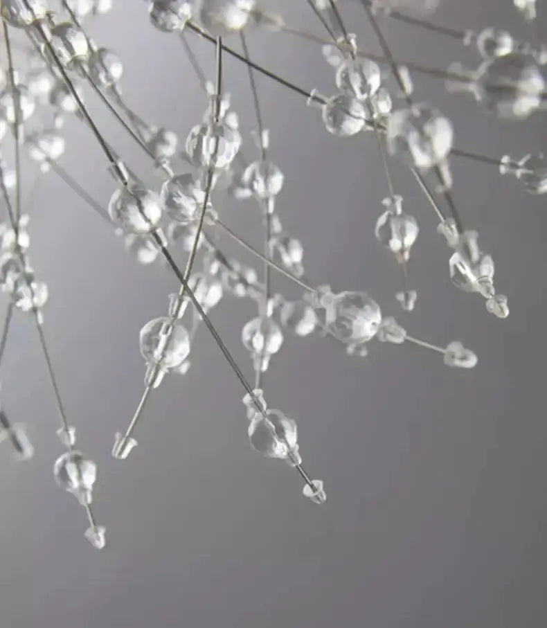 Crystal bead chandelier with thin wire branches, Decorbites LED pendant on Tampa Home & Garden Store