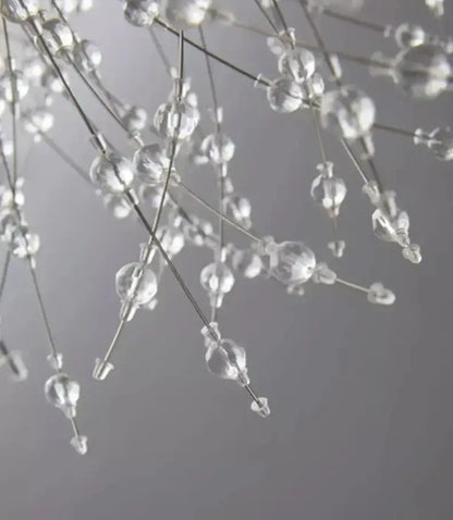 Crystal bead chandelier with thin wire branches, Decorbites LED pendant on Tampa Home & Garden Store