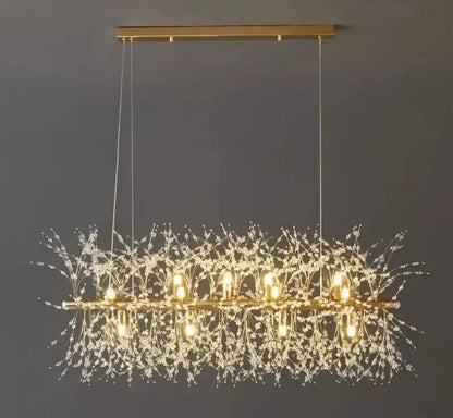 Chandelier Decorbites modern gold branch LED pendant with crystal branches and multiple bulbs on Tampa Home & Garden Store