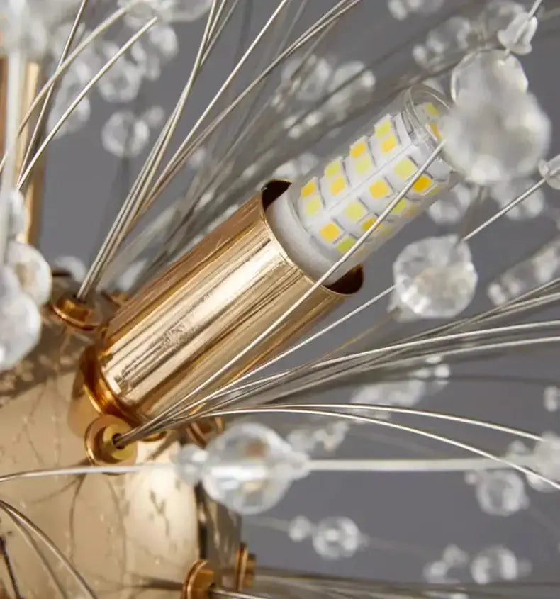 Chandelier Decorbites modern gold branch LED pendant with crystal beads on Tampa Home & Garden Store