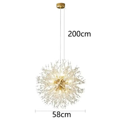 Modern gold branch LED pendant chandelier with crystal accents by Decorbites on Tampa Home & Garden Store