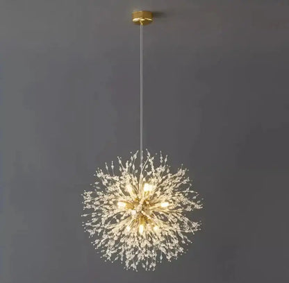 Chandelier Modern gold branch LED pendant with crystal starburst, Decorbites on Tampa Home & Garden Store
