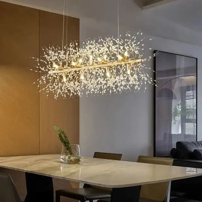 Chandelier Decorbites modern gold branch LED pendant crystal chandelier over dining table on Tampa Home & Garden Store