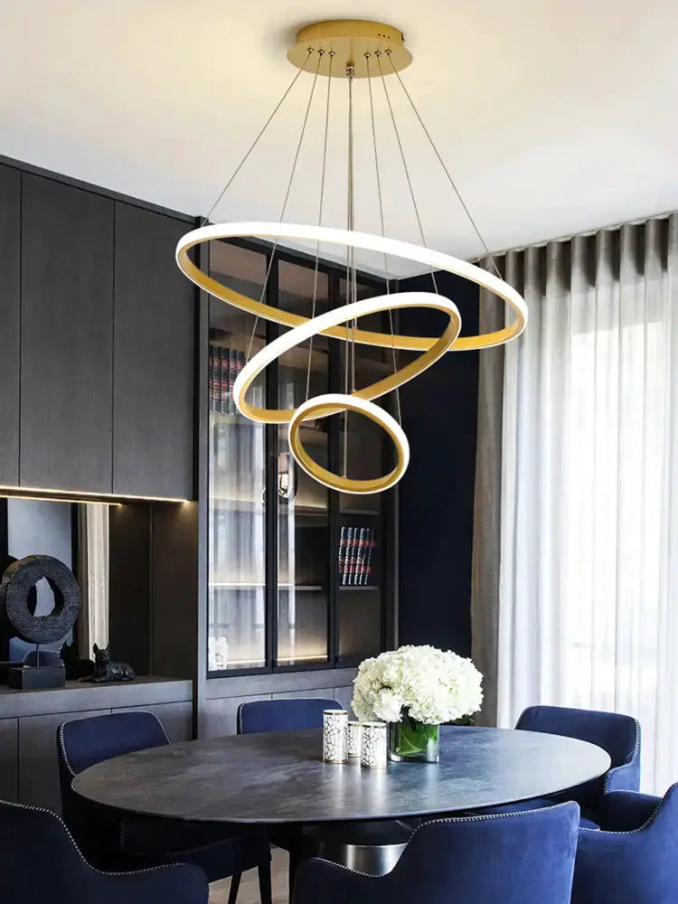 Modern Black Spiral LED Pendant Lamp for Dining
