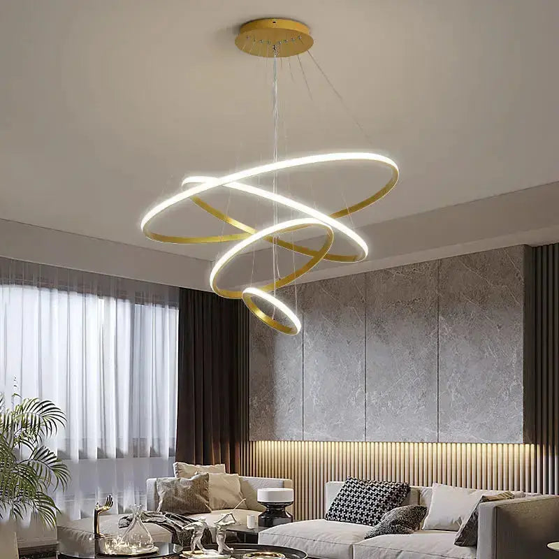 Modern Black Spiral LED Pendant Lamp for Dining
