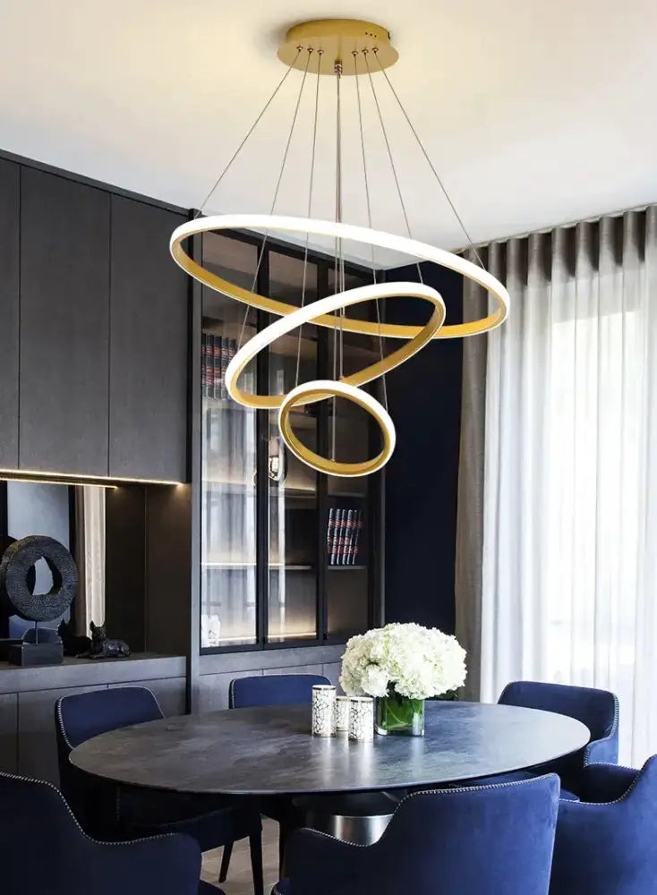 Modern Black Spiral LED Pendant Lamp for Dining