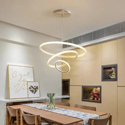 Modern Black Spiral LED Pendant Lamp for Dining