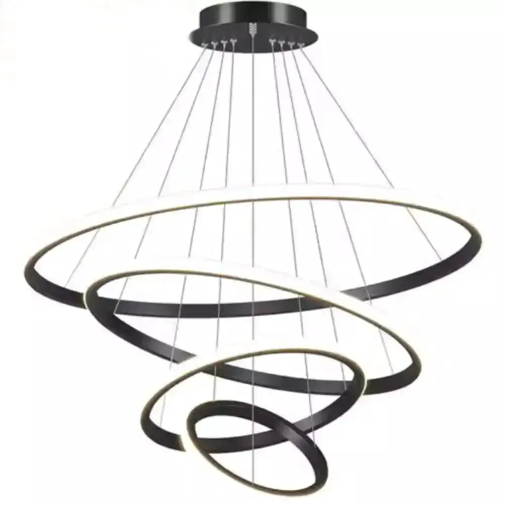 Modern Black Spiral LED Pendant Lamp for Dining