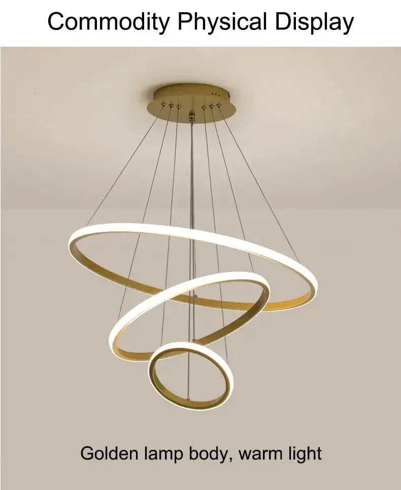 Modern Gold Spiral LED Pendant Lamp for Dining