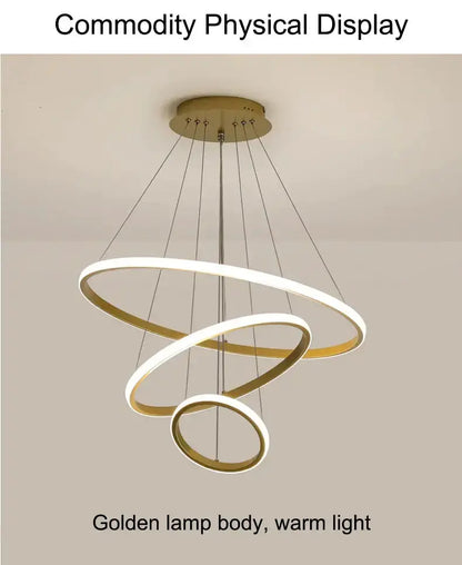 Modern Gold Spiral LED Pendant Lamp for Dining