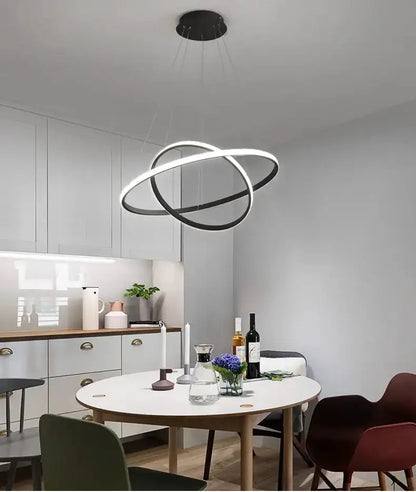 Modern Gold Spiral LED Pendant Lamp for Dining