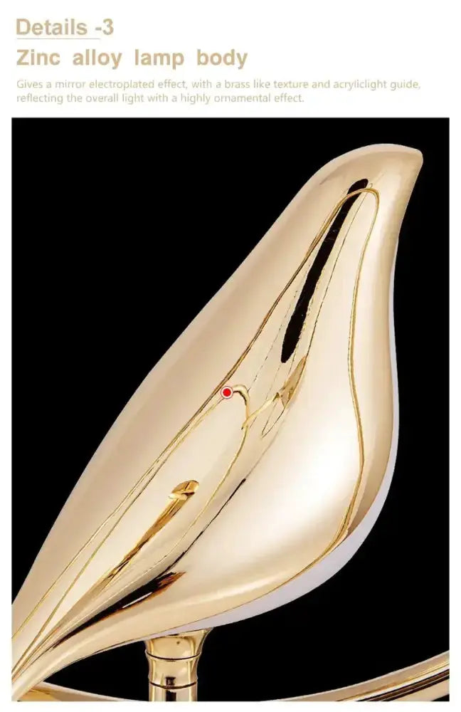 Decorbites modern gold magpie bird LED pendant light with zinc alloy lamp body on Tampa Home & Garden Store