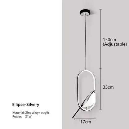 Pendant light Decorbites gold magpie LED with oval zinc alloy frame, 31W, 150cm adjustable on Tampa Home & Garden Store