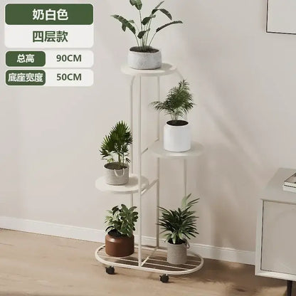 Modern gold 5 tier plant stand with wheels living room flower rack