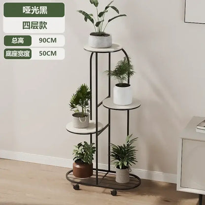 Modern gold 5 tier plant stand with wheels living room flower rack