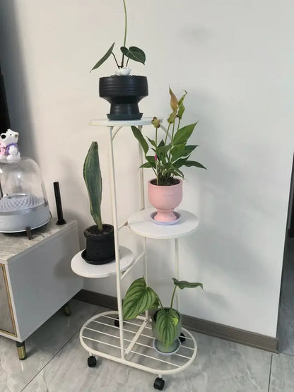 Modern gold 5 tier plant stand with wheels living room flower rack