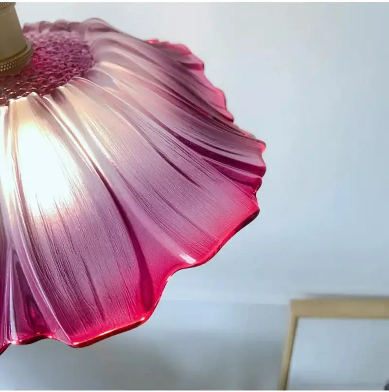Green Leaf Ceiling Light pink-purple gradient glass shade Decorbites flush mount on Tampa Home & Garden Store