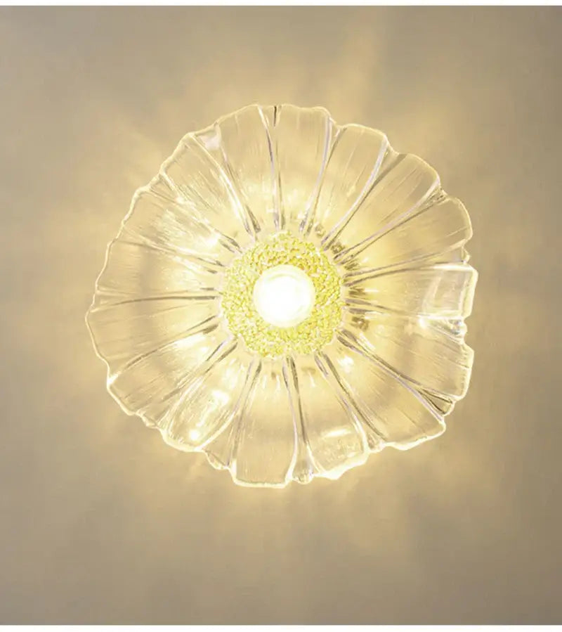 Green Leaf Ceiling Light flush mount, glass petal design, Decorbites on Tampa Home & Garden Store