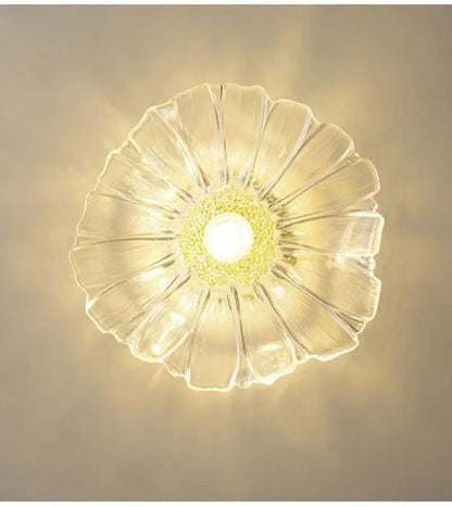 Green Leaf Ceiling Light flush mount, glass petal design, Decorbites on Tampa Home & Garden Store