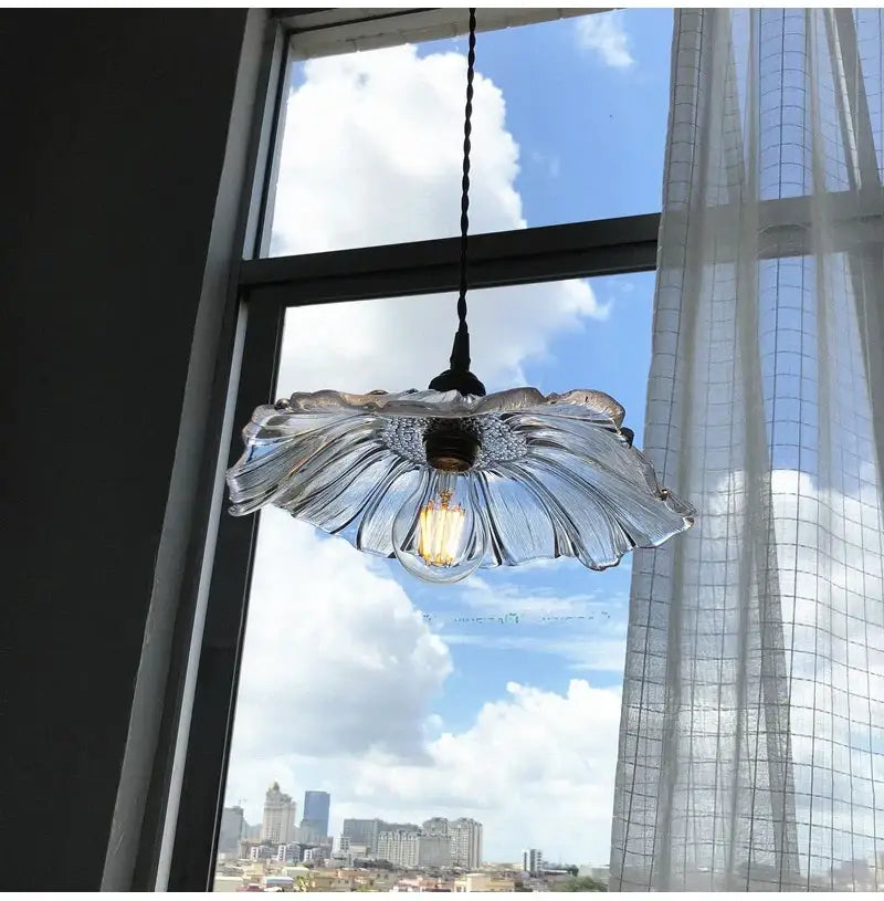 Green Leaf Ceiling Light by Decorbites, glass petal shade, flush mount fixture on Tampa Home & Garden Store
