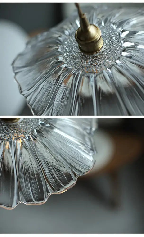 Green Leaf Ceiling Light flush mount by Decorbites with ribbed glass shade and brass socket on Tampa Home & Garden Store