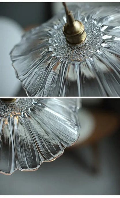 Green Leaf Ceiling Light flush mount by Decorbites with ribbed glass shade and brass socket on Tampa Home & Garden Store
