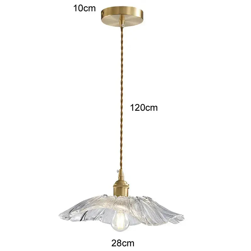 Green Leaf Ceiling Light flush mount by Decorbites; gold leaf shade, 28cm dia, 120cm cord on Tampa Home & Garden Store