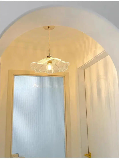 Green Leaf Ceiling Light flush mount by Decorbites with clear glass leaf shade warm bulb on Tampa Home & Garden Store