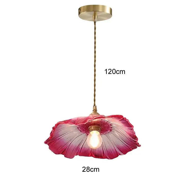 Green Leaf Ceiling Light Decorbites pendant with pink leaf shade brass canopy cord 120cm on Tampa Home & Garden Store