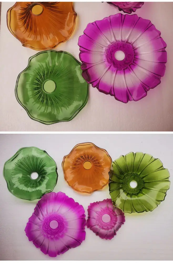 Green Leaf Ceiling Light Decorbites flush mount with six colorful glass leaf discs on Tampa Home & Garden Store