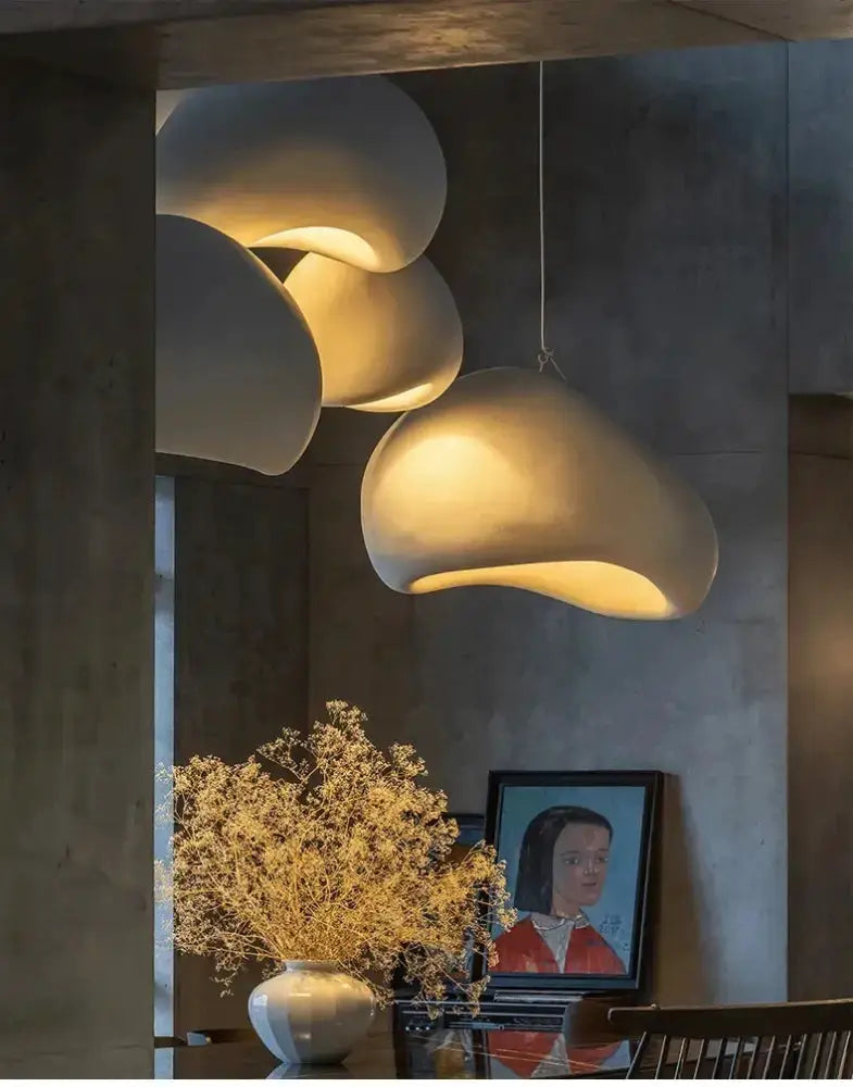 Modern gray and yellow dome pendant lights by Decorbites, 3-pack for dining room chandeliers on Tampa Home & Garden Store