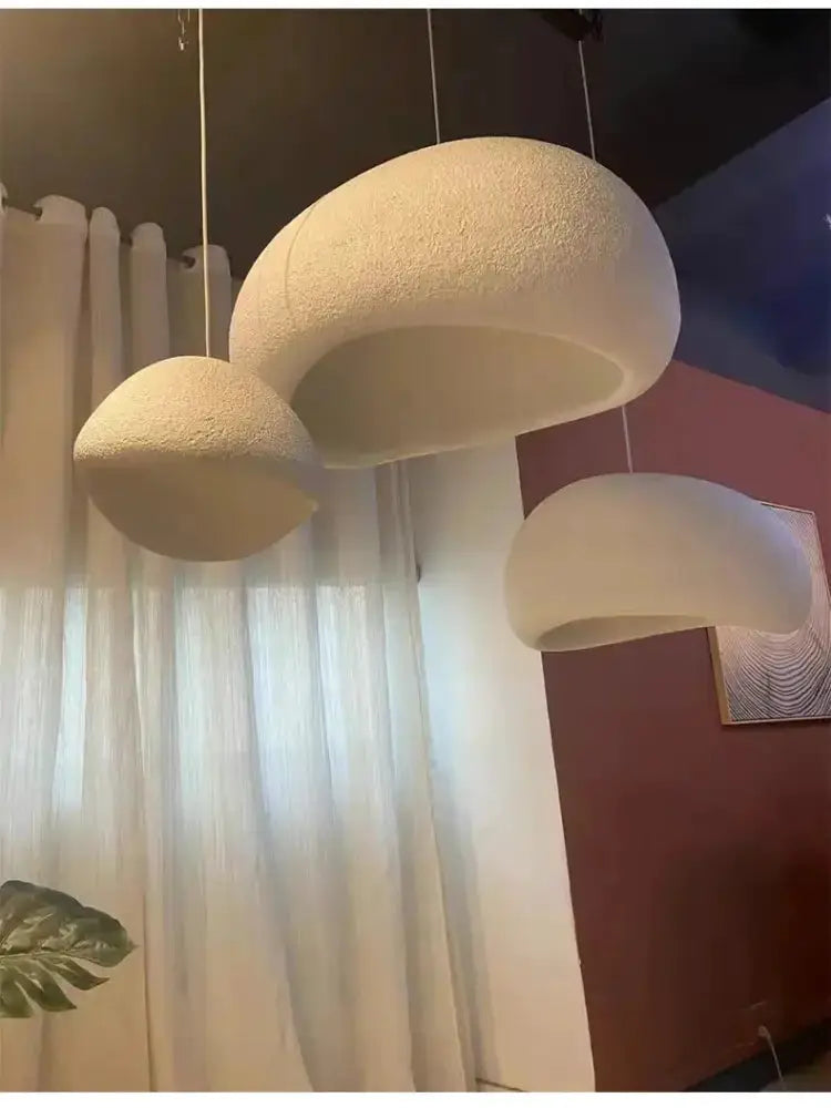 Modern gray yellow dome pendant lights set of 3 by Decorbites with textured shades on Tampa Home & Garden Store