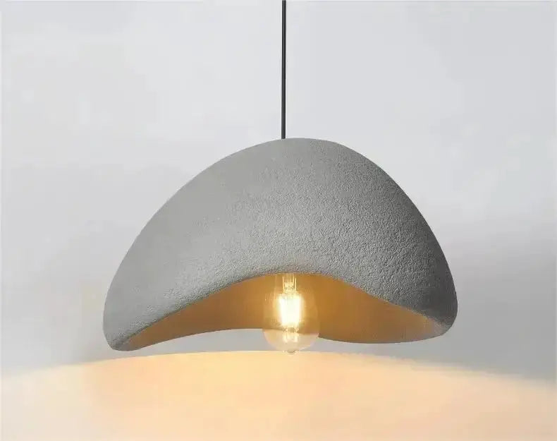Modern gray and yellow dome pendant light by Decorbites with gray exterior warm interior glow on Tampa Home & Garden Store