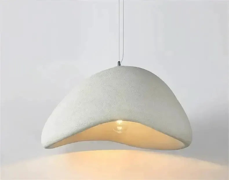 Modern gray and yellow dome pendant light with warm light on Tampa Home & Garden Store