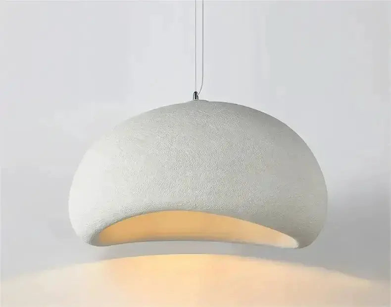 Modern gray dome pendant light by Decorbites with warm yellow interior on Tampa Home & Garden Store