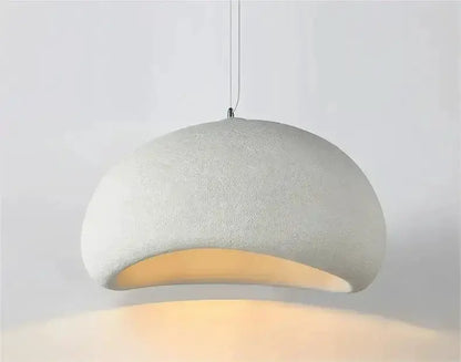 Modern gray dome pendant light by Decorbites with warm yellow interior on Tampa Home & Garden Store