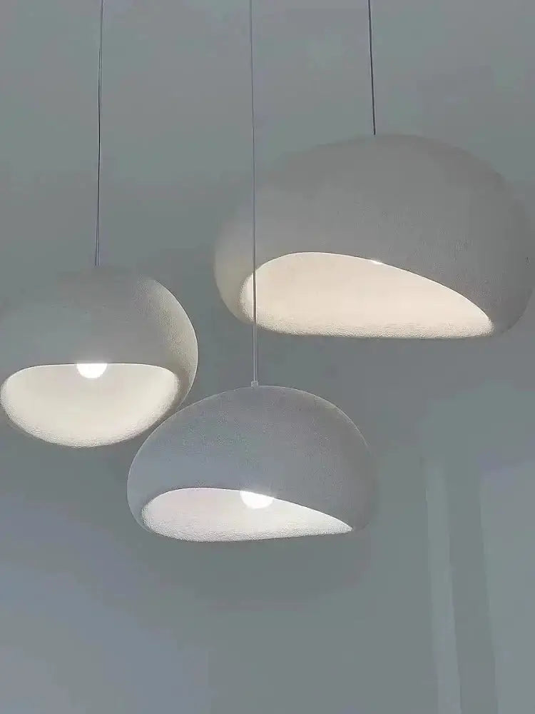 Gray dome pendant lights, set of 3 with warm white interiors for dining room Decorbites on Tampa Home & Garden Store