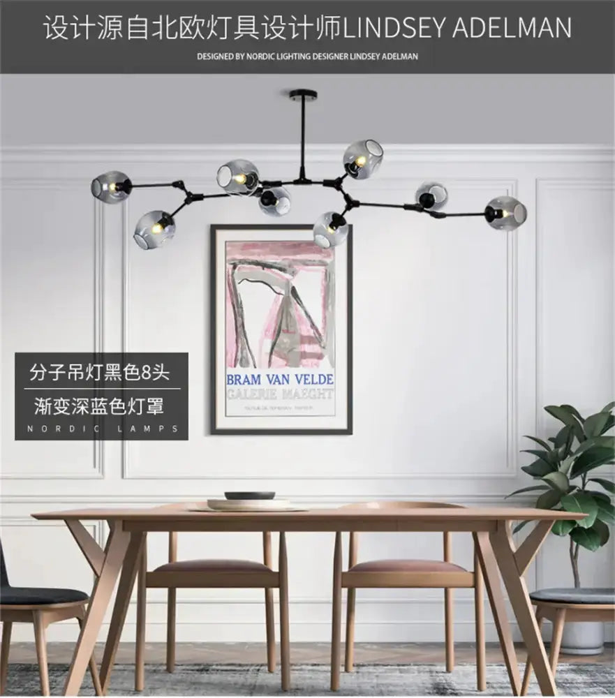 Modern Nordic Cognac Pendant Lamp for Dining Room