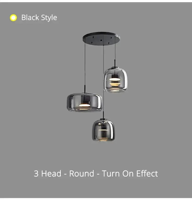 Amber Nordic Glass Pendant Lamp for Kitchen