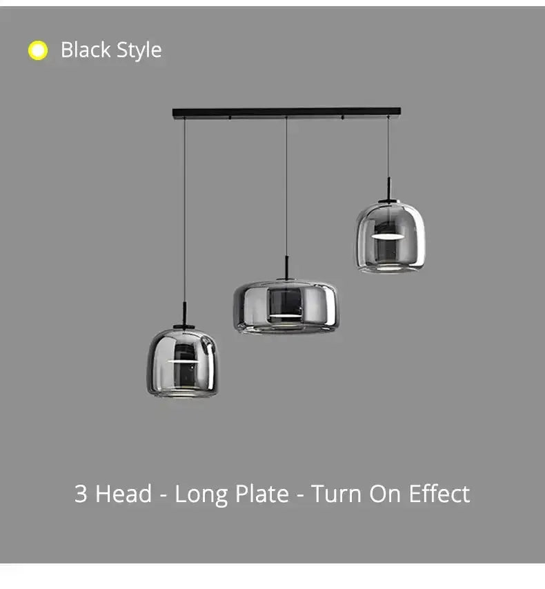 Amber Nordic Glass Pendant Lamp for Kitchen