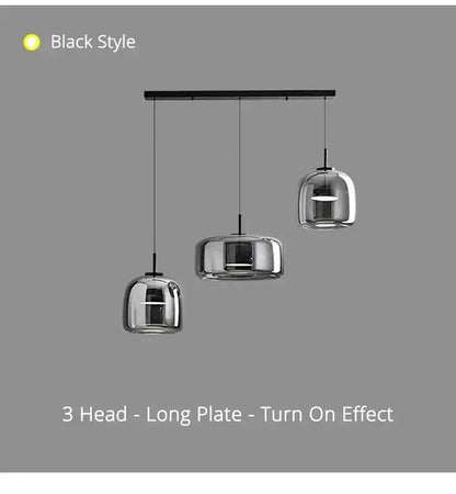 Amber Nordic Glass Pendant Lamp for Kitchen